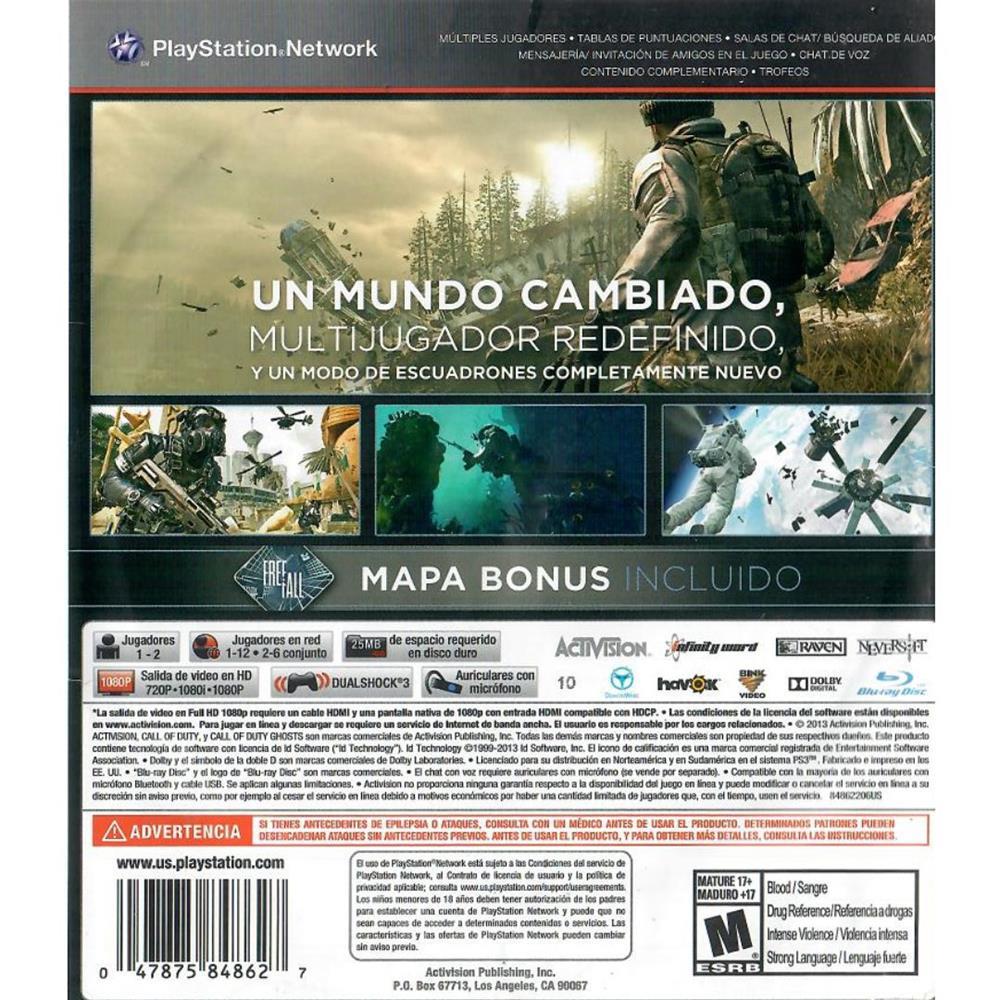 Call Of Duty Ghosts - Ps3 (Usado) (Marca De Queda)