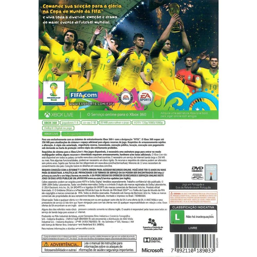 Copa Do Mundo Fifa Brasil 2014 - Xbox 360 (Usado) (Mancha)