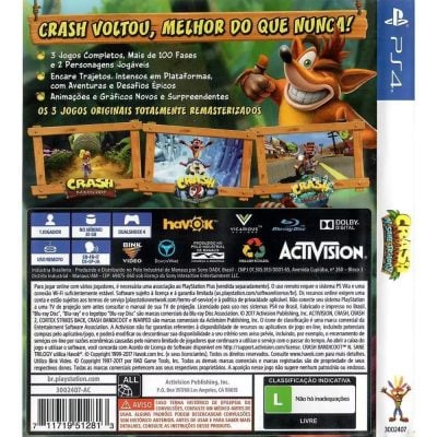 Crash Bandicoot Nsane Trilogy - Ps4 (Usado)