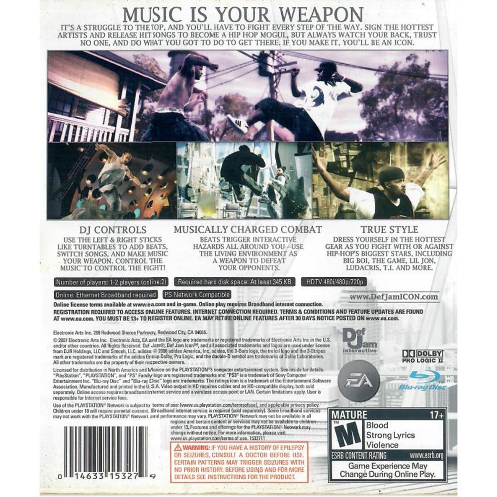 Def Jam Icon - Ps3 (Usado)