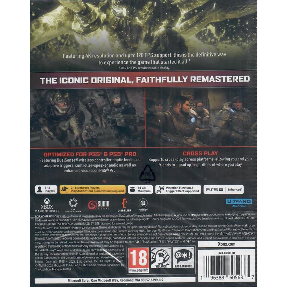 Gears Of War Reloeaded - Ps5 (Novo) (Europeu)