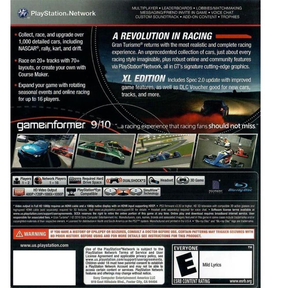 Gran Turismo 5 Xl Edition - Ps3 (Usado)