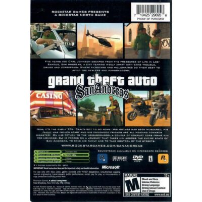 Grand Theft Auto San Andreas - Xbox Clássico (Usado) (Adesivo Na Midia) (Mapa Original + Manual Repro)