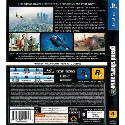 Grand Theft Auto V (Gta 5) - Ps4 (Usado) (Com Mapa)