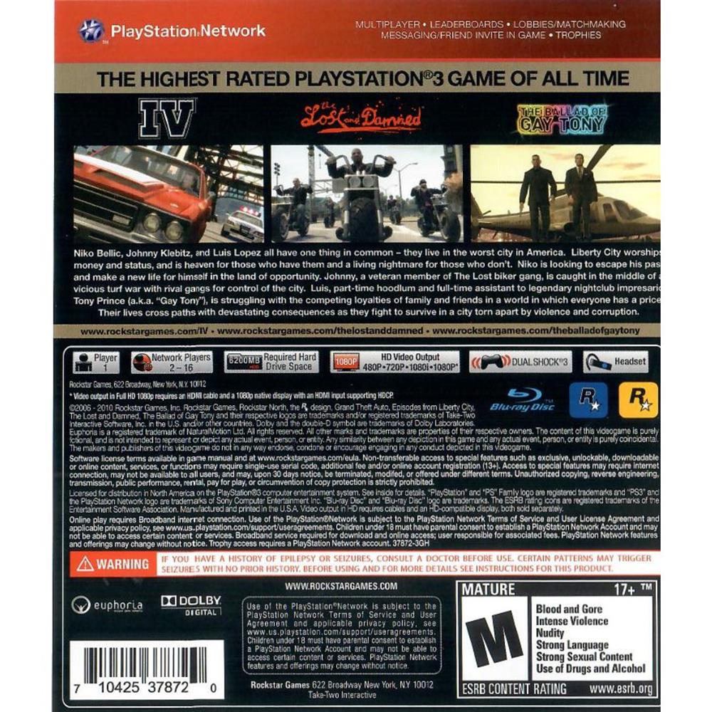 Gta 4 Complete Edition (Gran Theft Auvo Iv + Episodes From Liberty City) - Ps3 (Greatest Hits) (Seminovo)