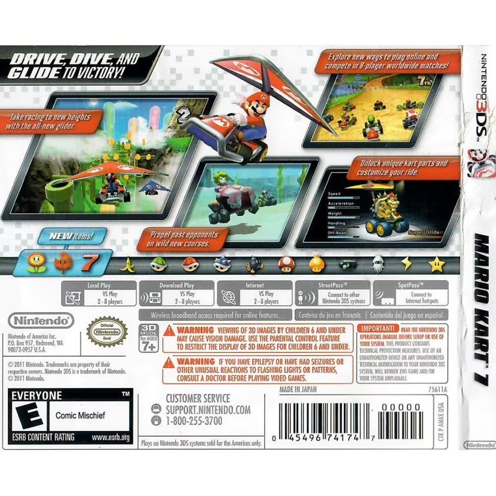 Mario Kart 7 - Nintendo 3Ds (Caixinha Vermelha Com Luva)