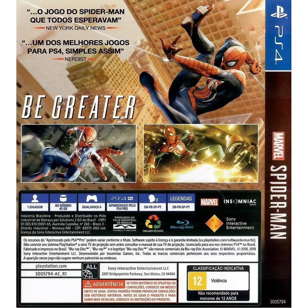Marvel Spider-Man Edição Jogo Do Ano - Ps4 (Usado) (Trava De Disco) (Código Já Utilizado)