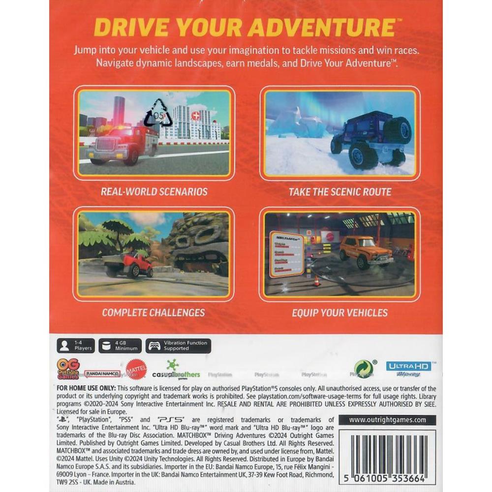Matchbox Driving Adventures - Ps5 (Novo) (Europeu)