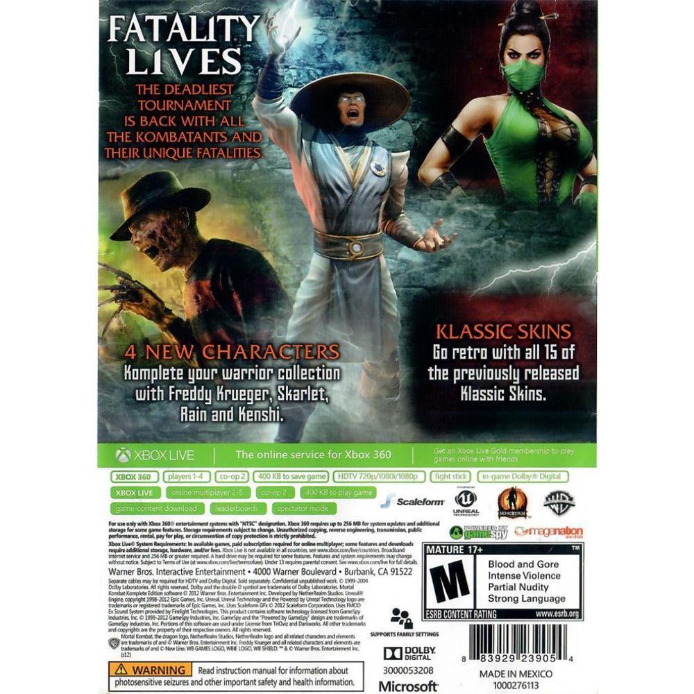 Mortal Kombat Komplete Edition - Xbox 360 (Platinum Hits) (Usado)
