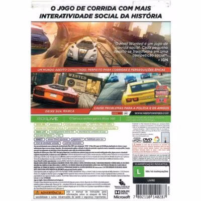 Need For Speed Most Wanted - Xbox 360 (Usado) (Mancha)
