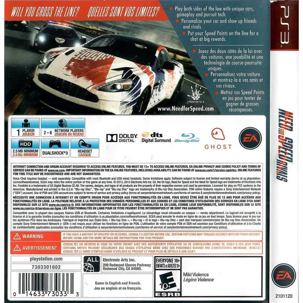 Need For Speed Rivals - Ps3 (Greatest Hits) (Usado)