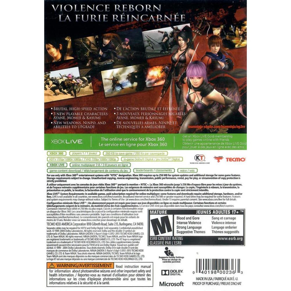 Ninja Gaiden 3: Razors Edge - Xbox 360 (Usado)