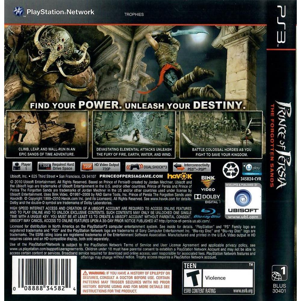 Prince Of Persia The Forgotten Sands - Ps3 (Usado)