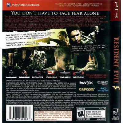 Resident Evil 5 - Ps3 (Greatest Hits) (Seminovo)