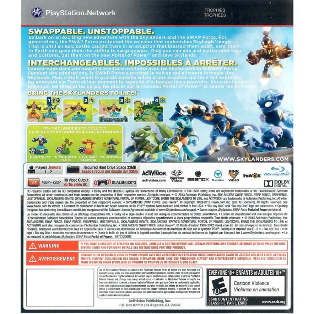 Skylanders Swap Force - Ps3 (Somente Jogo, Sem Portal) (Seminovo)