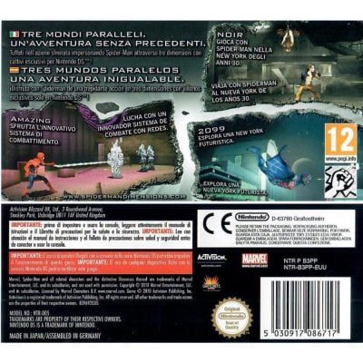Spiderman Shattered Dimension - Nintendo Ds (Usado) (Sem Manual) (Italiano Região Livre) (Caixa Branca)