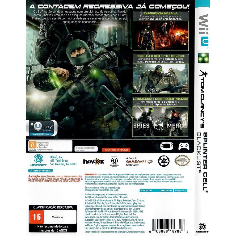 Tom Clancy's Splinter Cell: Blacklist - Wii U (Seminovo)