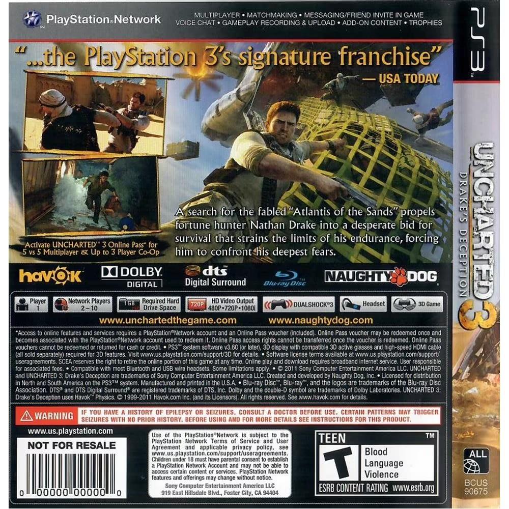 Uncharted 3 - Ps3 (Seminovo)