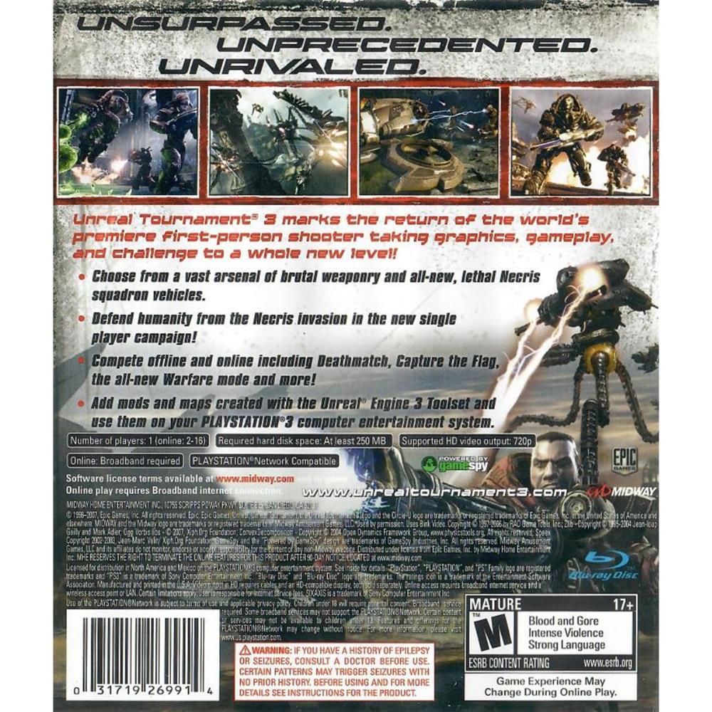 Unreal Tournament 3 - Ps3 (Usado)