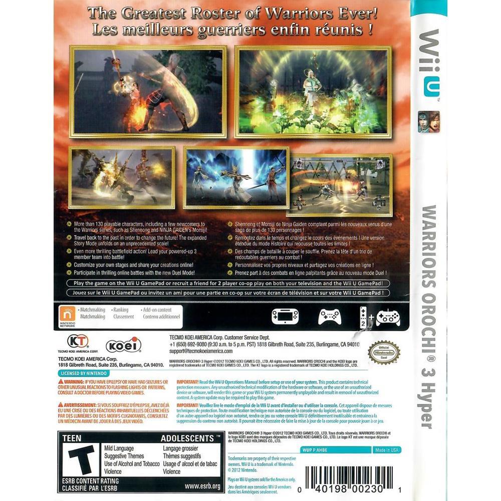 Warriors 3 Orochi Hyper - Nintendo Wii U (Usado) (Mancha No Disco)