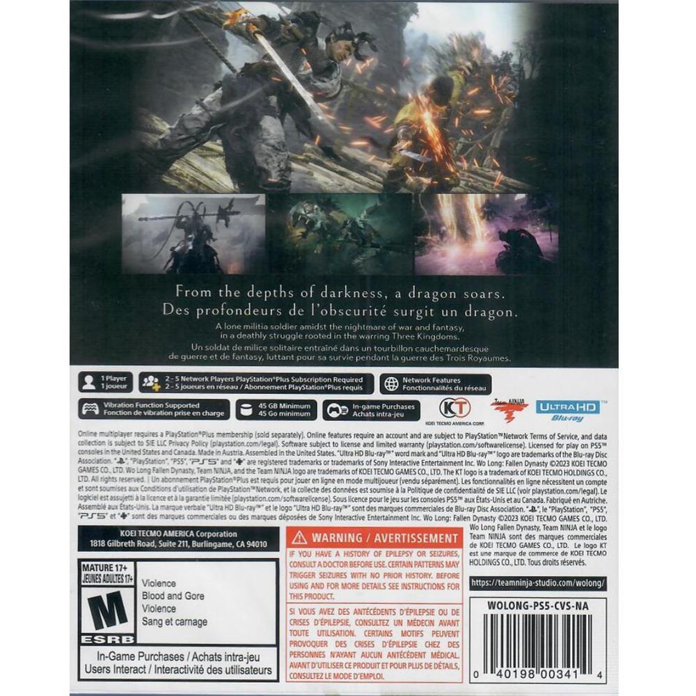 Wo Long Fallen Dynasty - Ps5 (Seminovo)