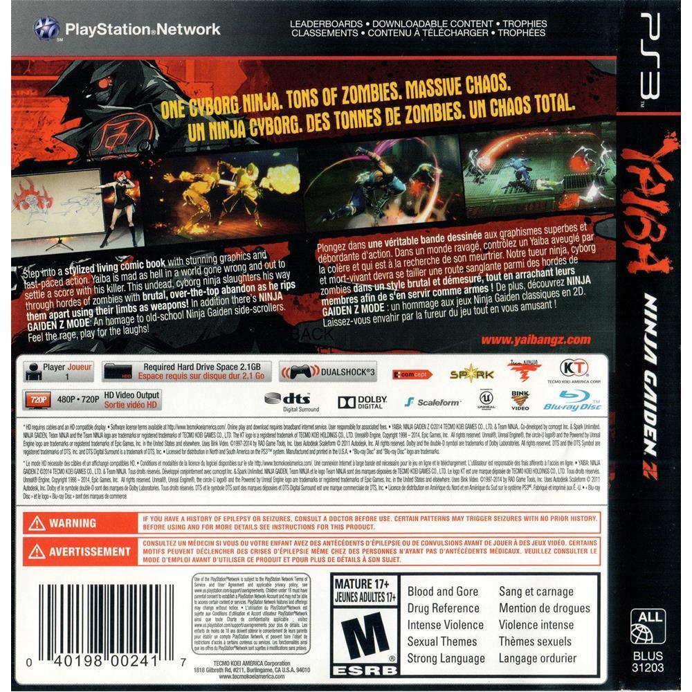 Yaiba Ninja Gaiden Z - Ps3 (Usado)