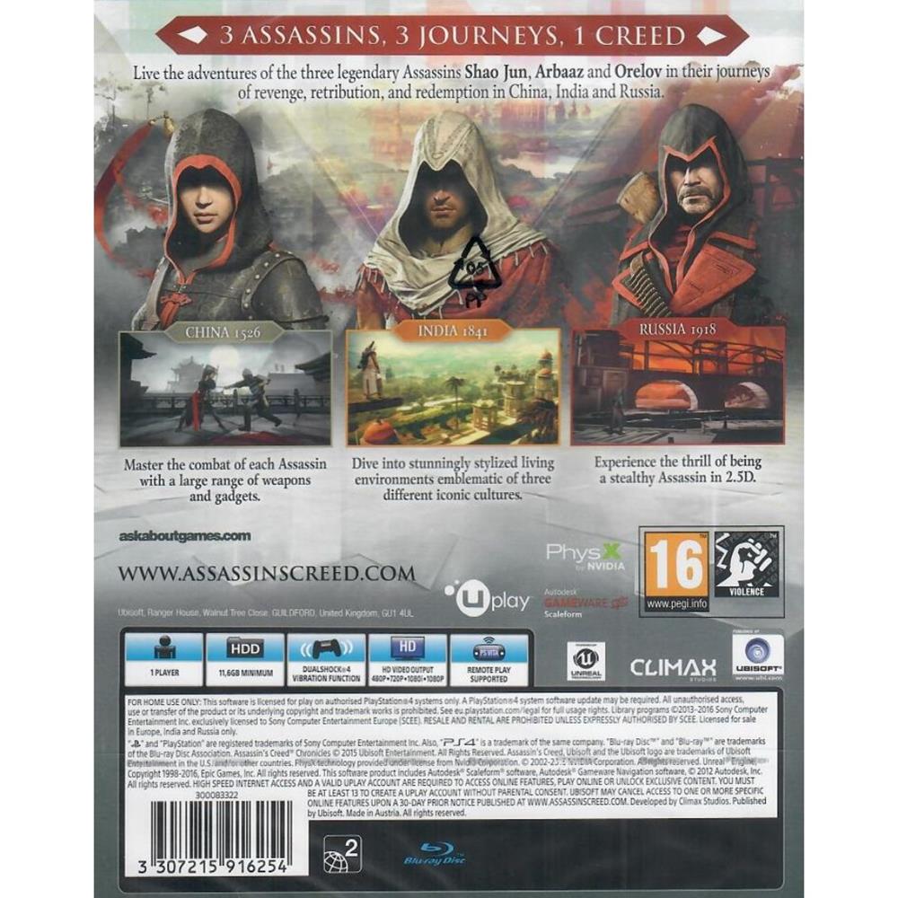 Assassins Creed Chronicles - Ps4 (Novo) (Europeu)