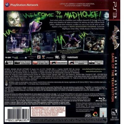 Batman Arkham Asylum Game Of The Year - Ps3 (Greatest Hits) (Usado)