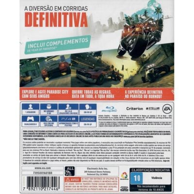 Burnout Paradise Remastered - Ps4 (Usado)