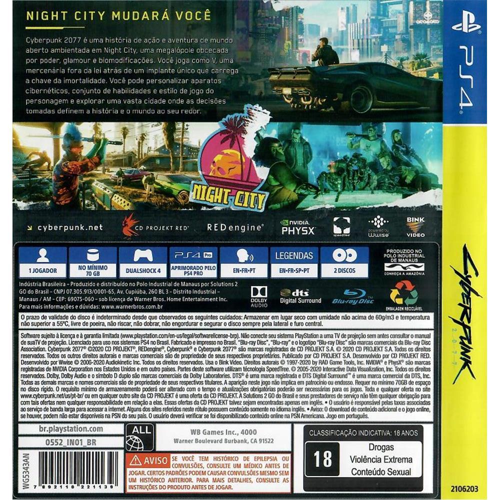 Cyberpunk 2077 - Ps4 (Sem Os Extras) (Seminovo)