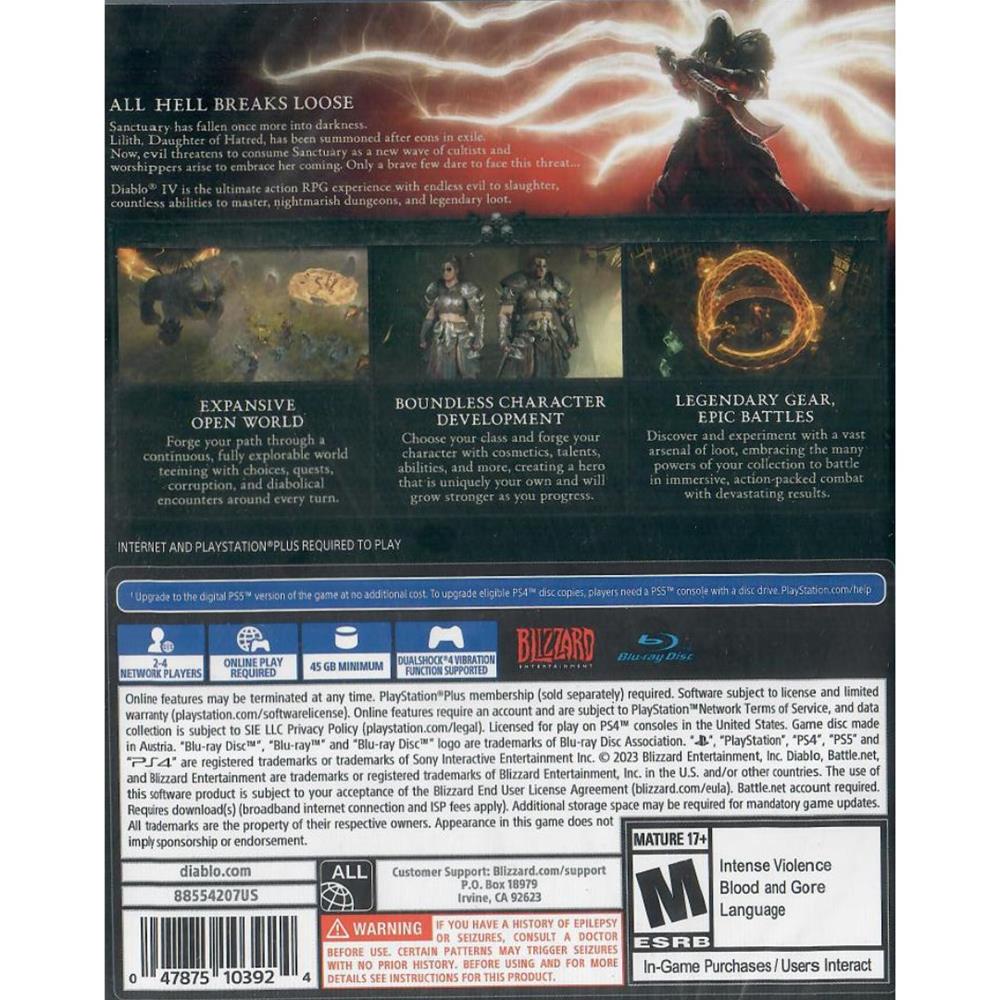 Diablo Iv Cross Gen Bundle - Ps4 (Requer Internet) (Novo)