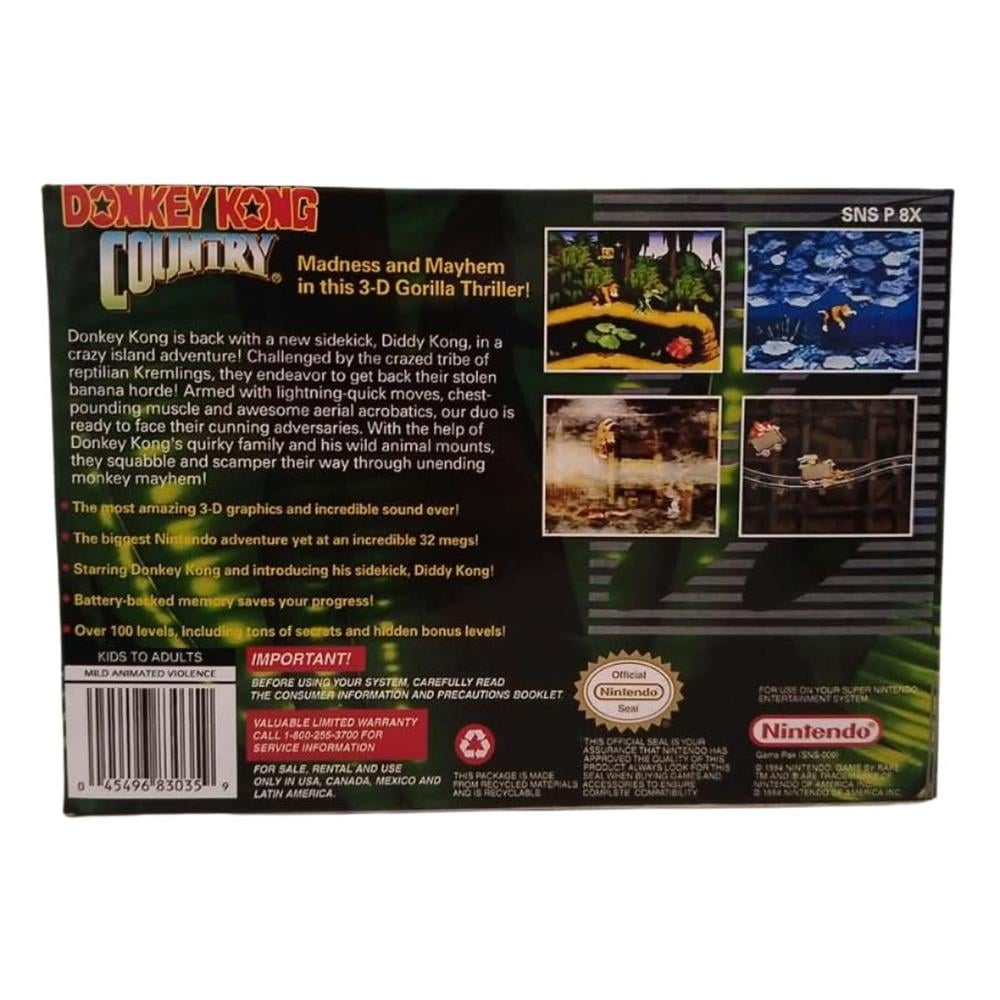 Donkey Kong Country 1 - Snes (Com Caixa) (Repro) (Salvando) (Seminovo)