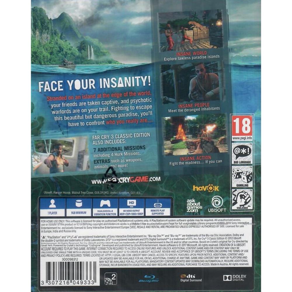 Far Cry 3 Classic Edition - Ps4 (Novo) (Europeu)