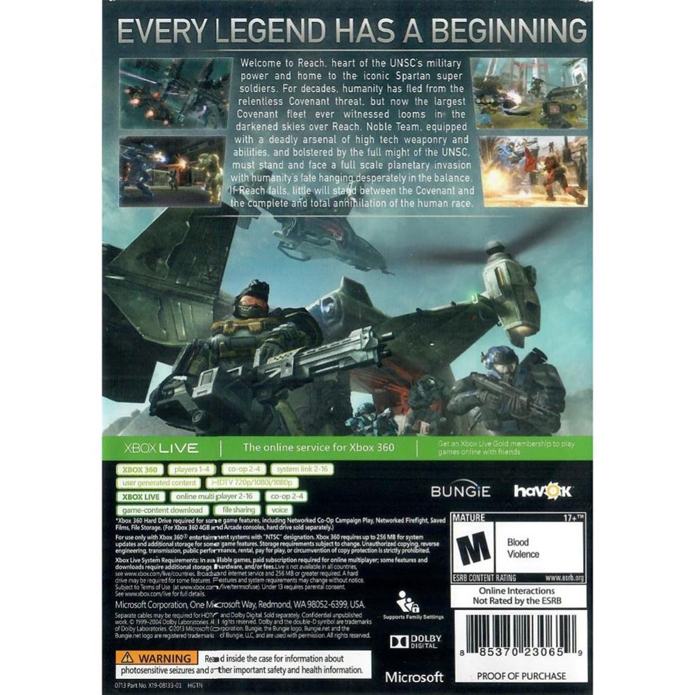 Halo Reach - Xbox 360 (Platinum Hits) (Seminovo)