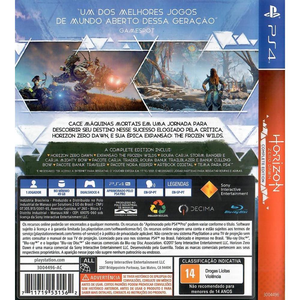Horizon Zero Dawn Complete Edition - Ps4 (Playstation Hits) (Usado) (Trava De Disco Da Caixinha)