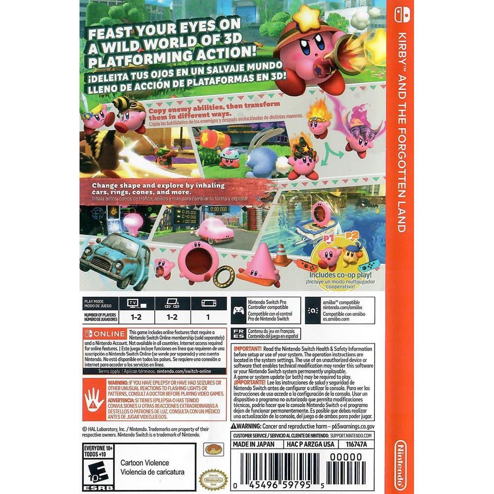 Kirby And The Forgotten Land - Nintendo Switch (Novo) (Capa E Encarte Amassados)