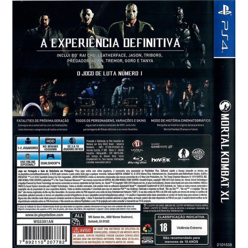 Mortal Kombat Xl - Ps4 (Usado)