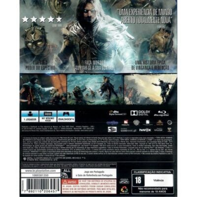 Sombras De Mordor Game Of The Year - Ps4 (Usado) (Encarte Rasgado)