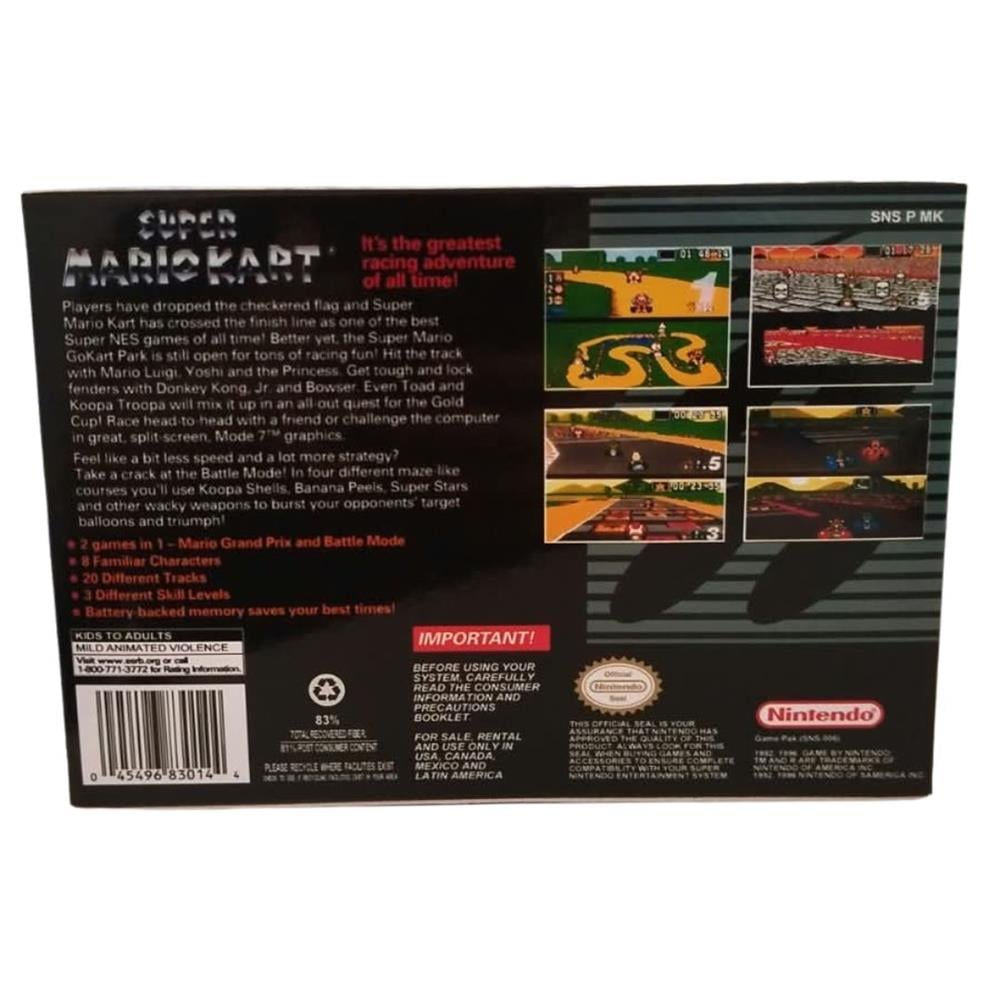 Super Mario Kart - Snes (Com Caixa) (Repro) (Salvando) (Seminovo)