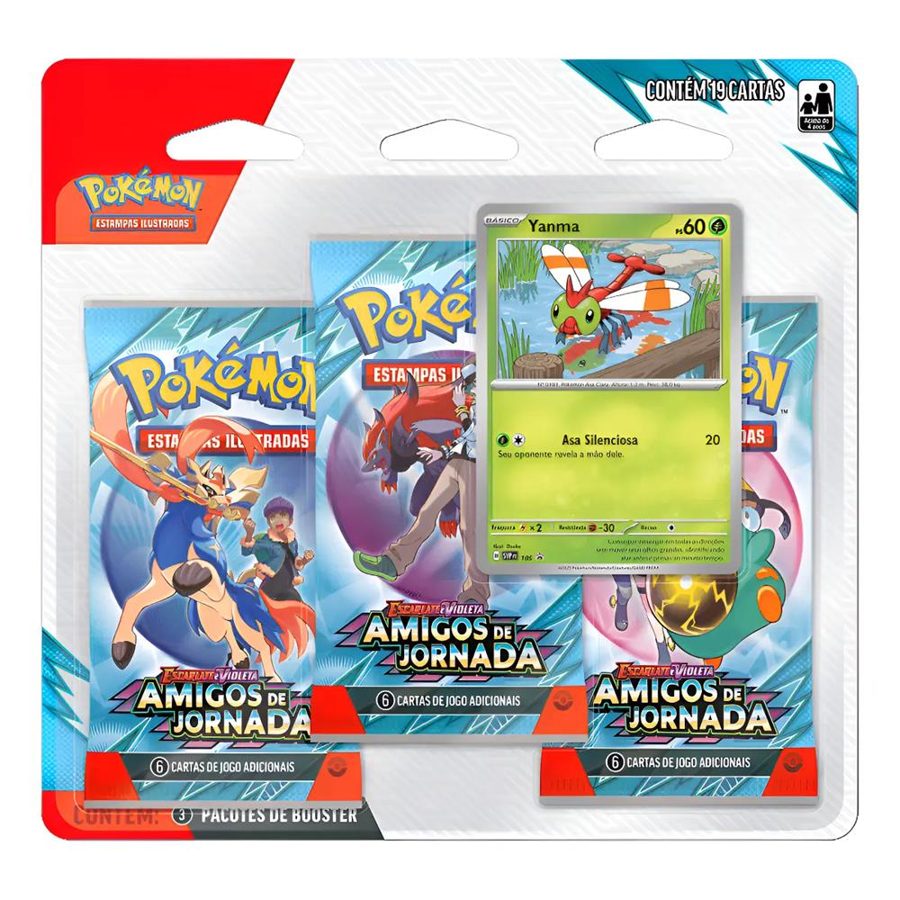 Trading Card Game Pokemon – Pokémon Blister Triplo Amigos De Jornada Yanma (19 Cartas) (Novo) Trading Card Game Pokemon - Pokémon Blister Triplo Amigos De Jornada Yanma (19 Cartas) (Novo)