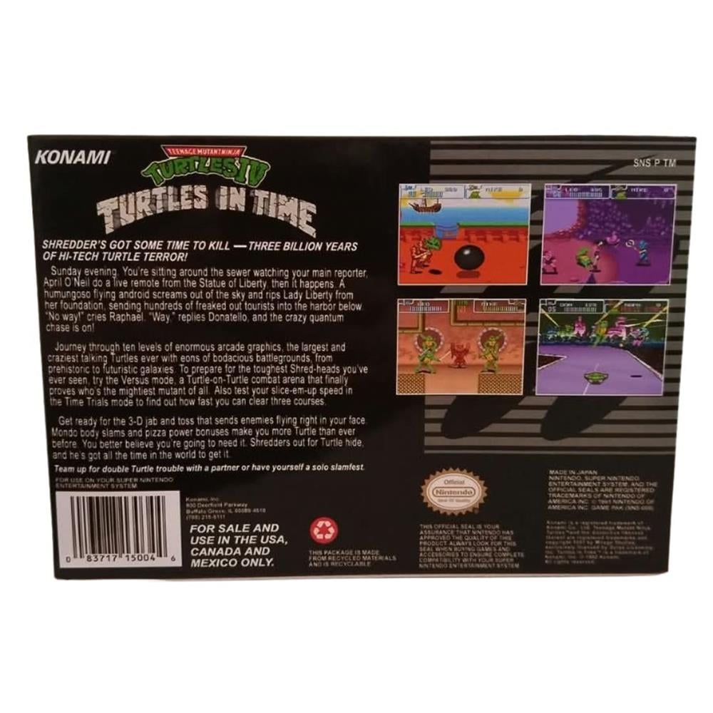 Turtles Iv Turtles In Time - Snes (Com Caixa) (Repro) (Salvando) (Seminovo)