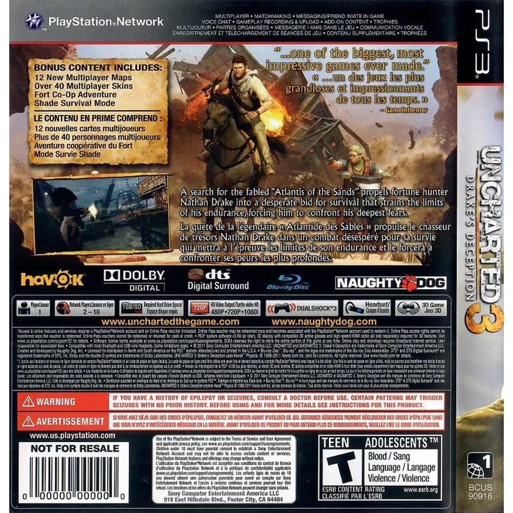 Uncharted 3 - Ps3 (Usado)